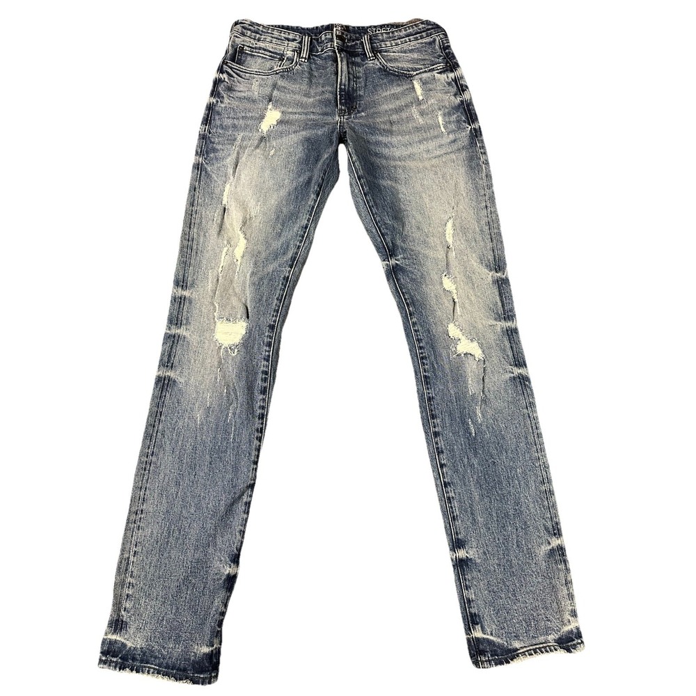 PRPS Stretch Le Sabre Slim Tapered Jeans Mens 32x34 Distressed  Light Blue EUC
